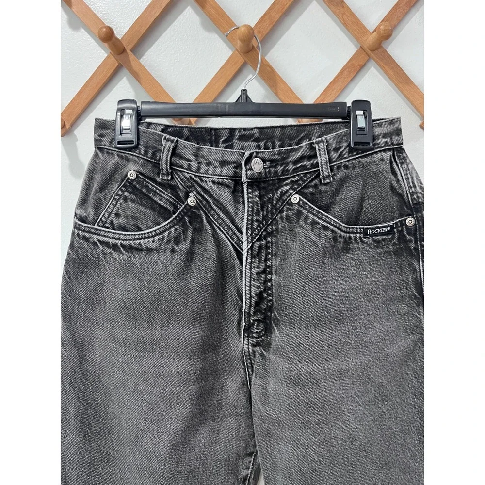 Rockies Vintage High Waisted Western Jeans Faded Black‎ Tapered Leg